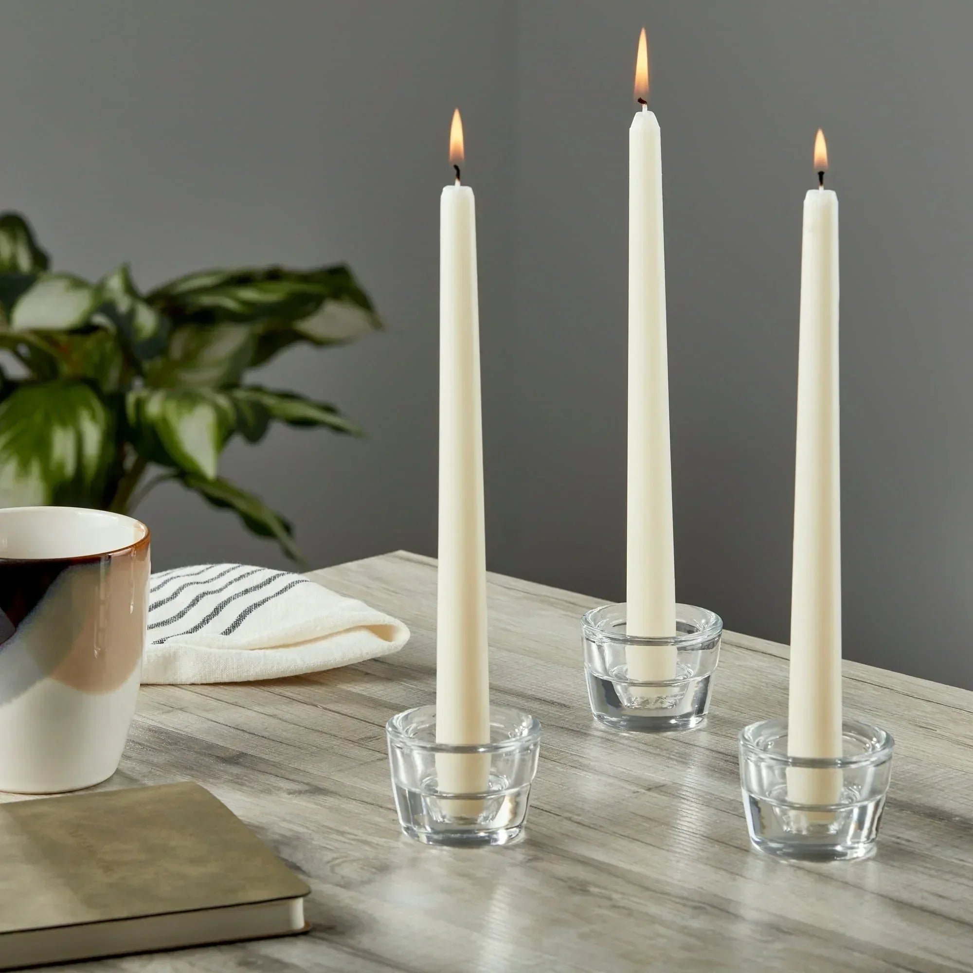 (6 pack) Mainstays Clear Glass Candleholder for Tealight and Taper Candles, 2 Inches
