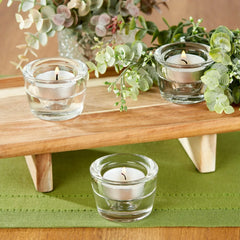 (6 pack) Mainstays Clear Glass Candleholder for Tealight and Taper Candles, 2 Inches - USA MEGA SHOP