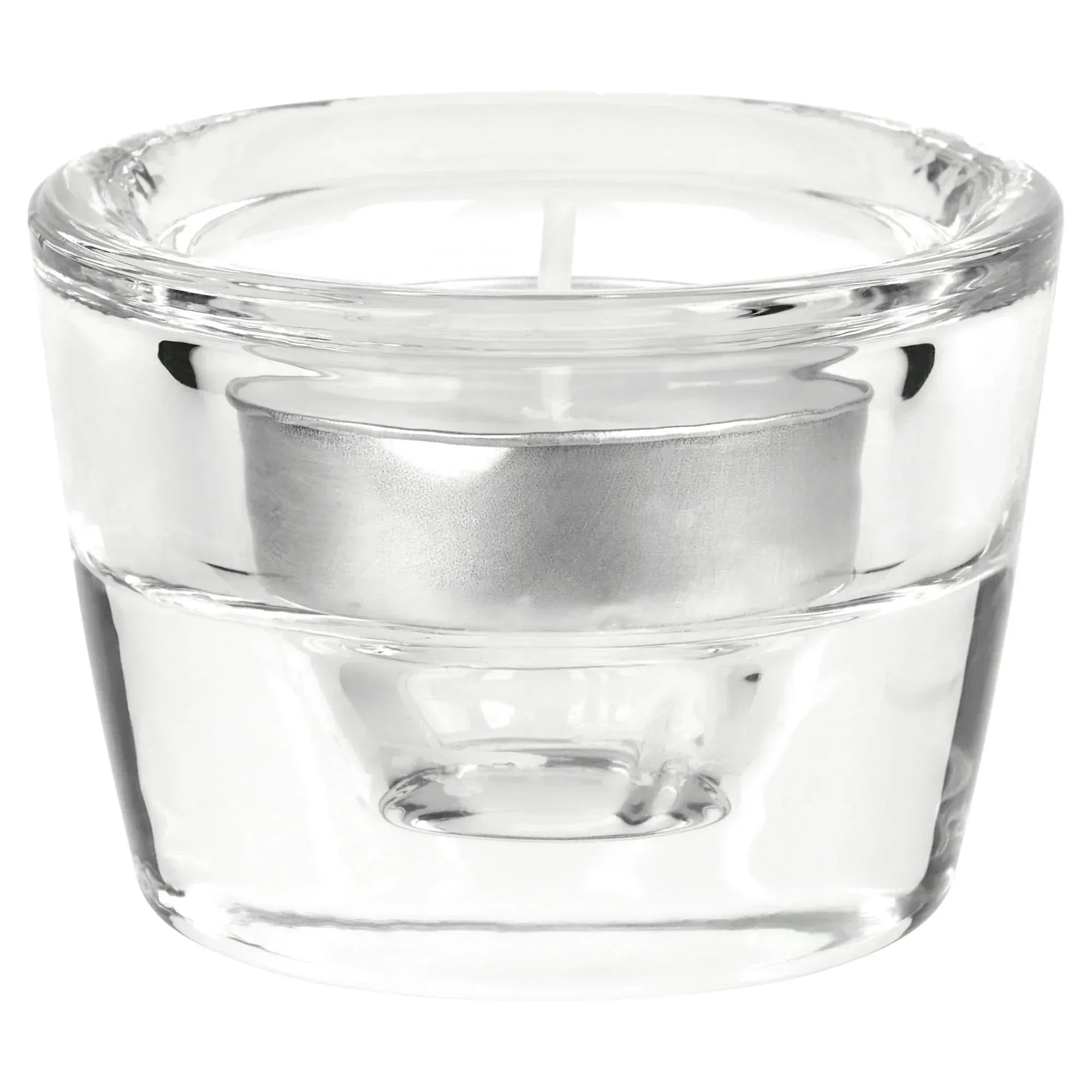 (6 pack) Mainstays Clear Glass Candleholder for Tealight and Taper Candles, 2 Inches - USA MEGA SHOP