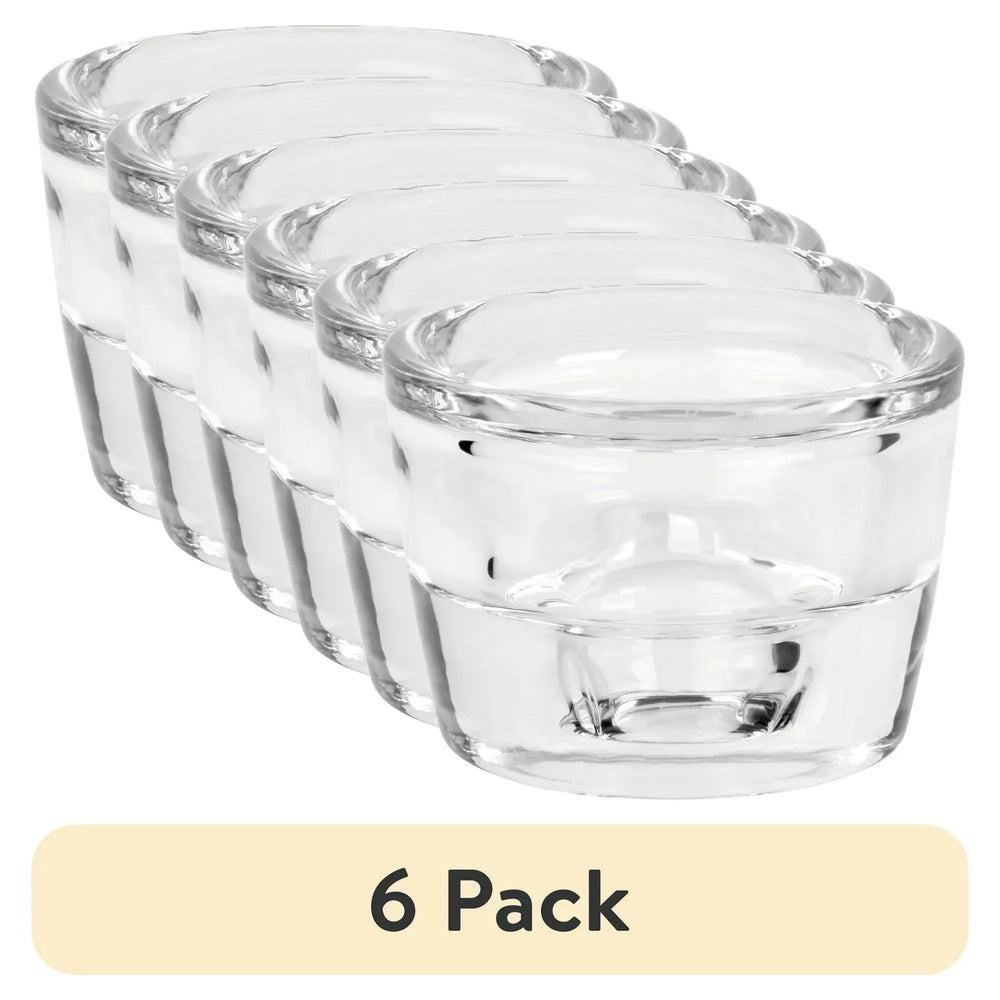 (6 pack) Mainstays Clear Glass Candleholder for Tealight and Taper Candles, 2 Inches - USA MEGA SHOP