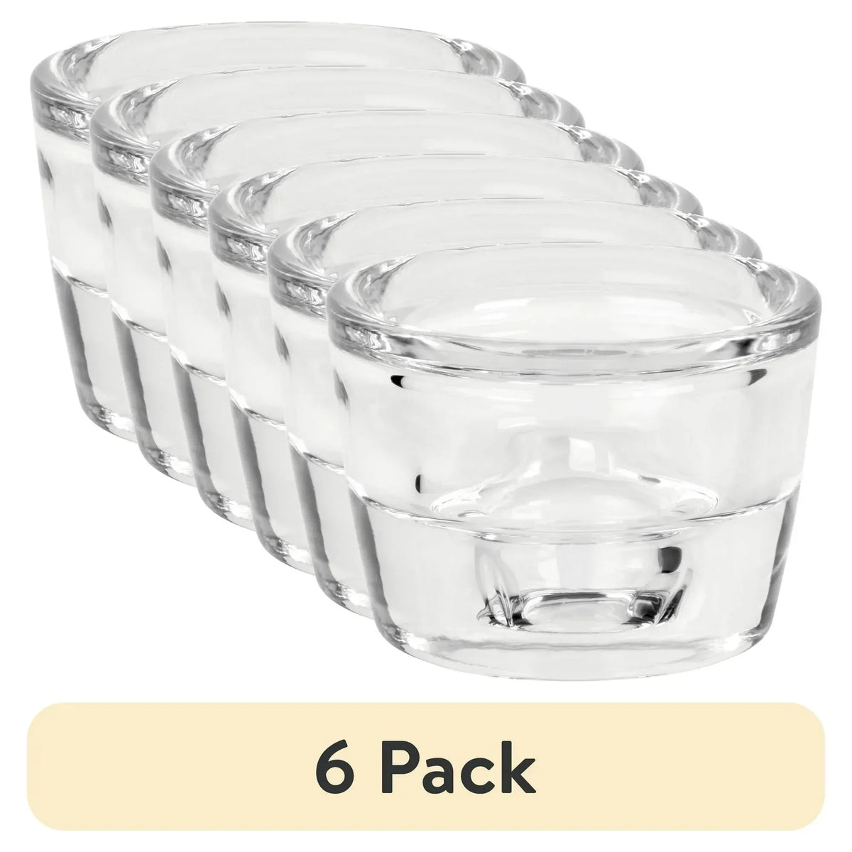 (6 pack) Mainstays Clear Glass Candleholder for Tealight and Taper Candles, 2 Inches - USA MEGA SHOP