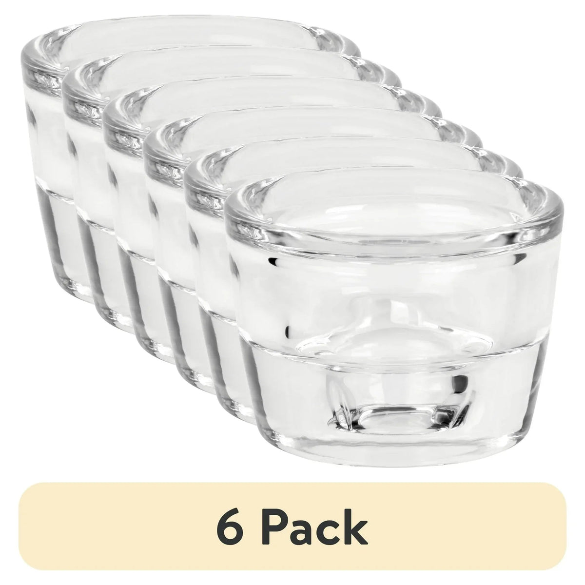 (6 pack) Mainstays Clear Glass Candleholder for Tealight and Taper Candles, 2 Inches