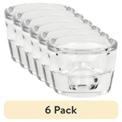 (6 pack) Mainstays Clear Glass Candleholder for Tealight and Taper Candles, 2 Inches