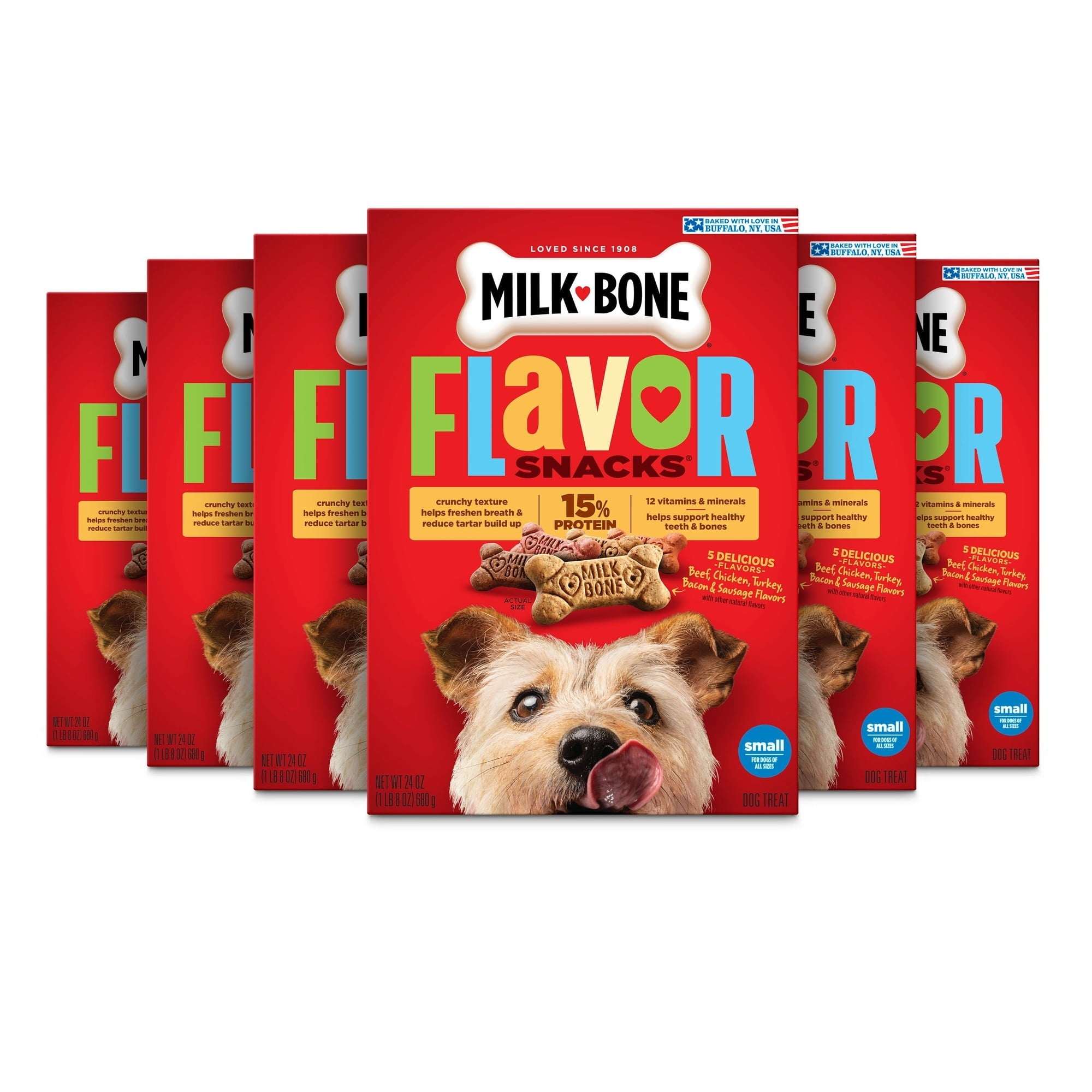 Milk Bone Flavor Snacks Small Dog Biscuits, Flavored Crunchy Dog Treats