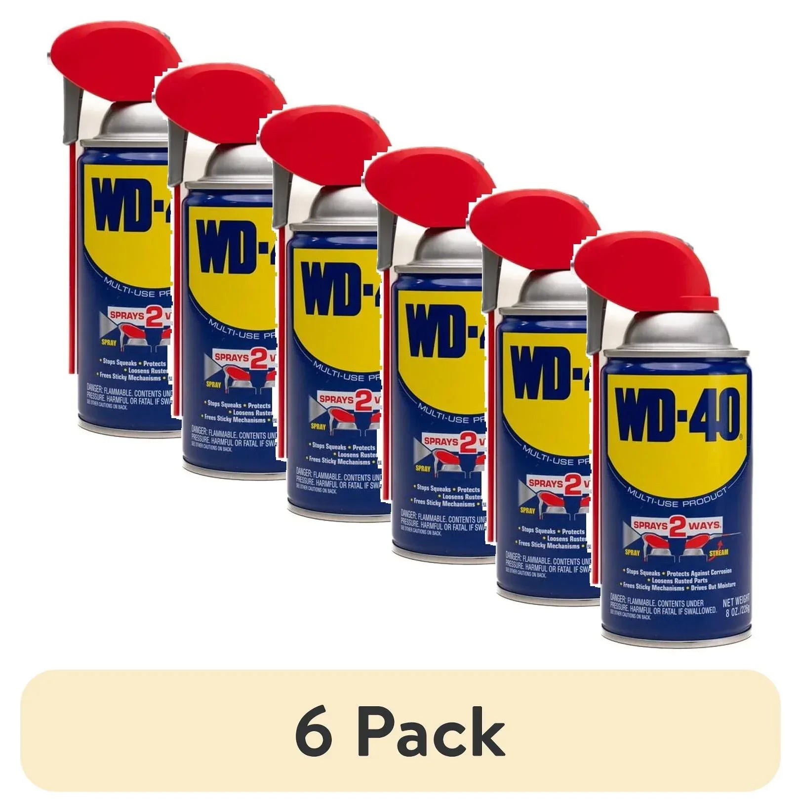 Classic WD-40 Formula, Multi-Purpose Lubricant Spray Smart Straw, 8 oz, Machine & Tool Lubricant