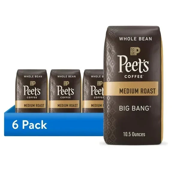 Peet's Coffee Big Bang Premium Medium Roast Whole Bean Coffee, Arabica, 10.5 oz