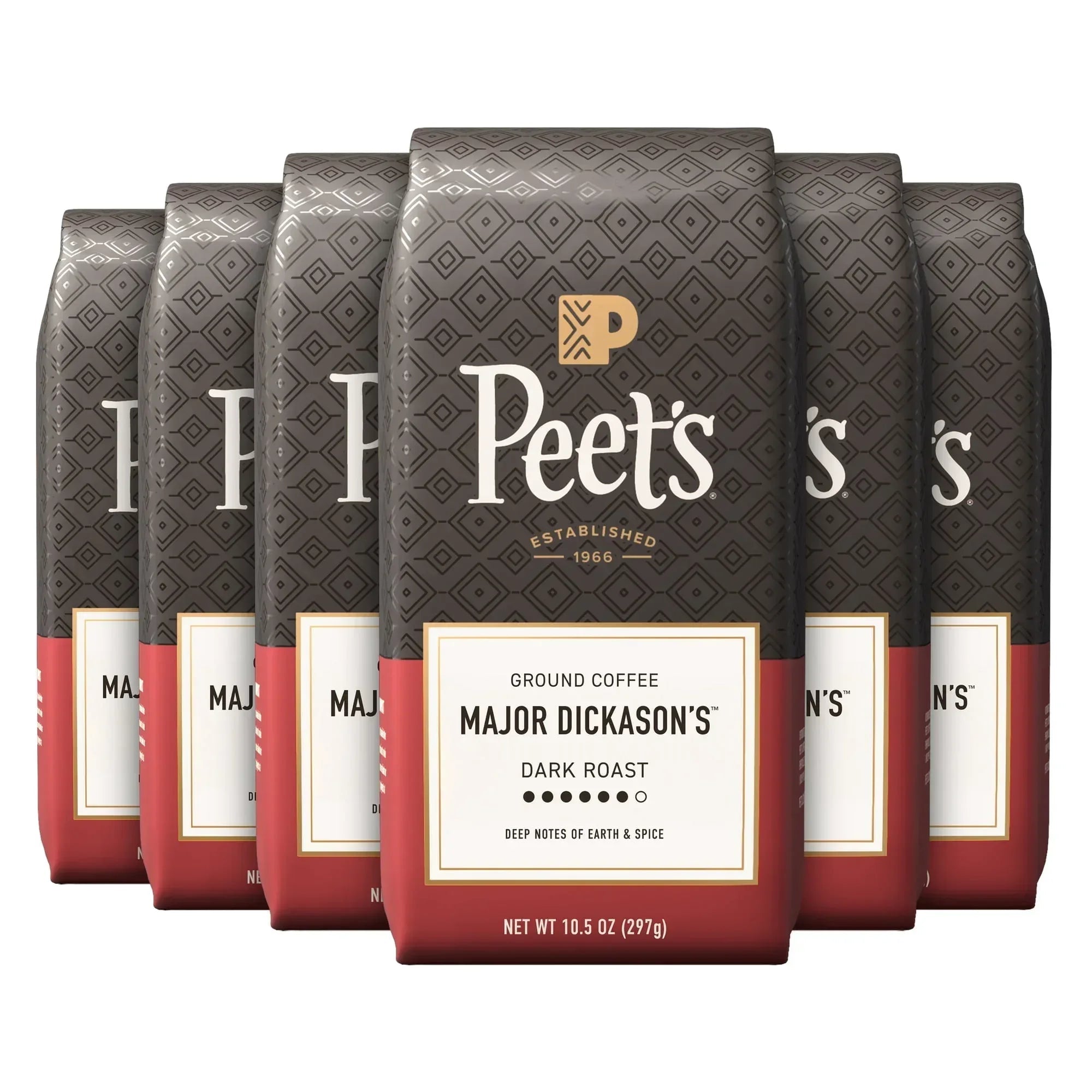 Peet's Coffee Major Dickason's Blend Premium Dark Roast Ground Coffee, Arabica, 10.5 oz