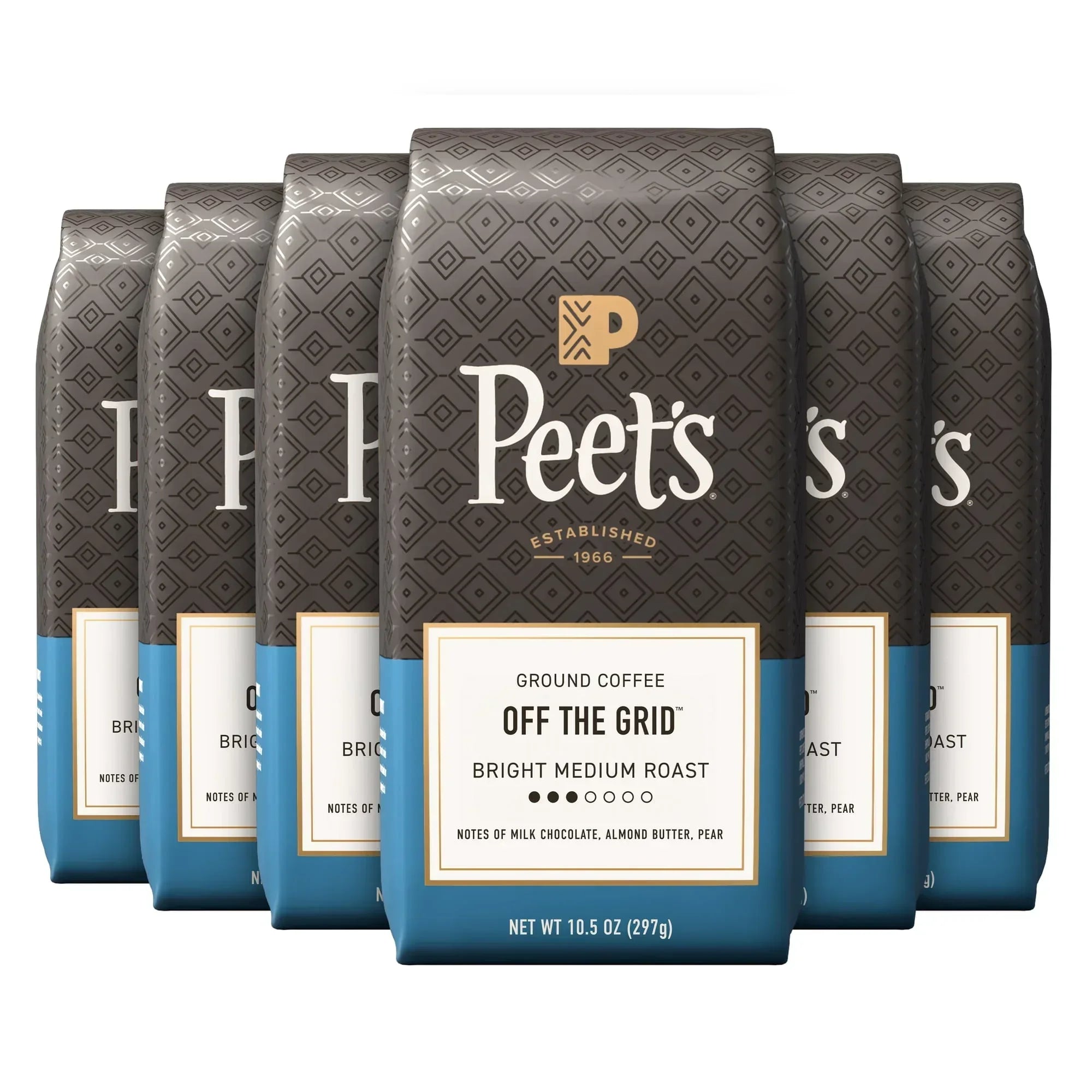Peet's Coffee Off the Grid Premium Medium Roast Ground Coffee, Arabica, 10.5 oz
