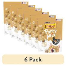 Purina Friskies Party Mix cat treats 6-pack gravy-crunch bags with chicken and gravy flavor