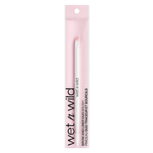 Brow and liner duo brush in pink blister, pink bristles on white handle