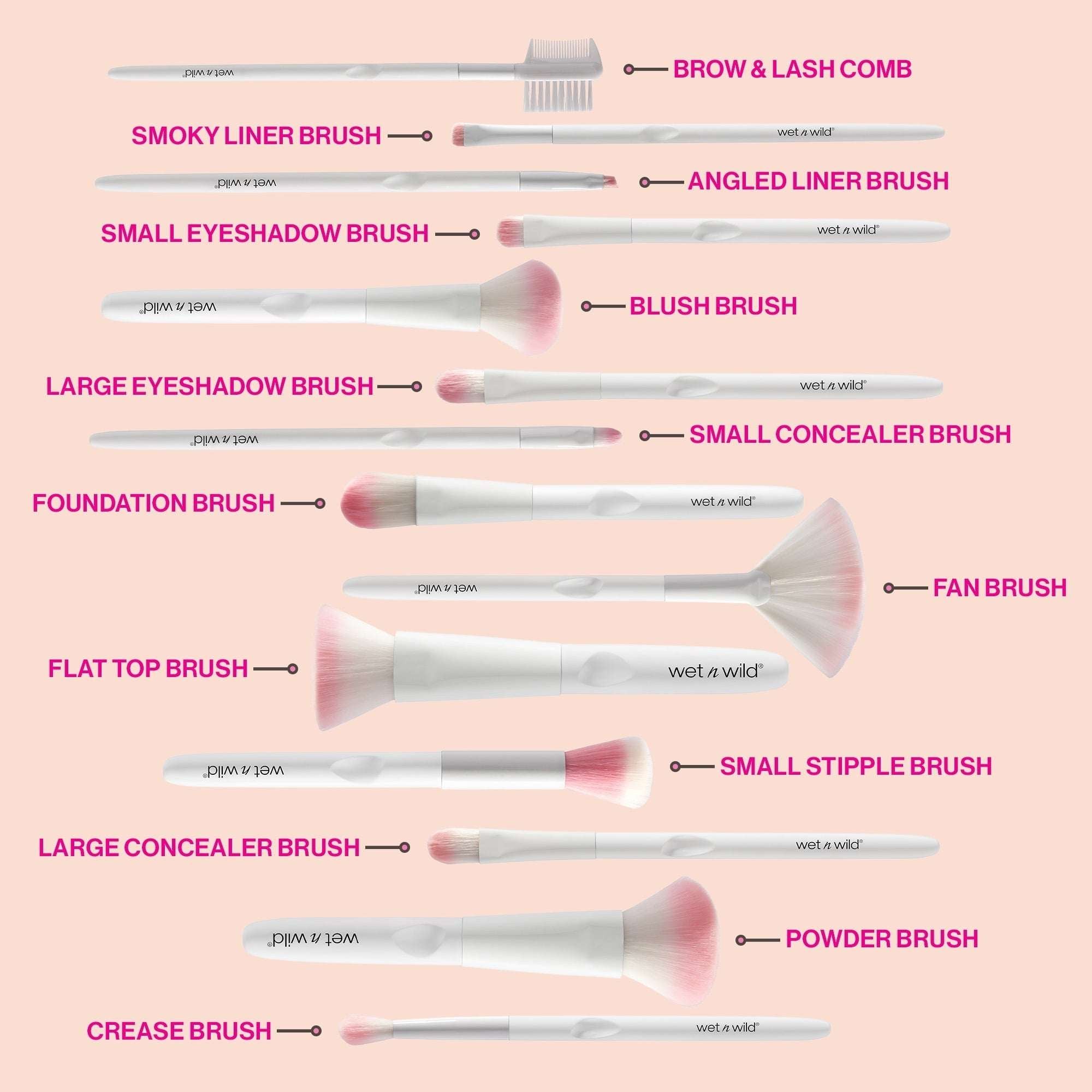 (6 pack) wet n wild Essential Brush - Brow & Liner Duo Brush