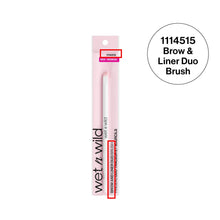 Brow and liner duo brush in pink blister, white handle