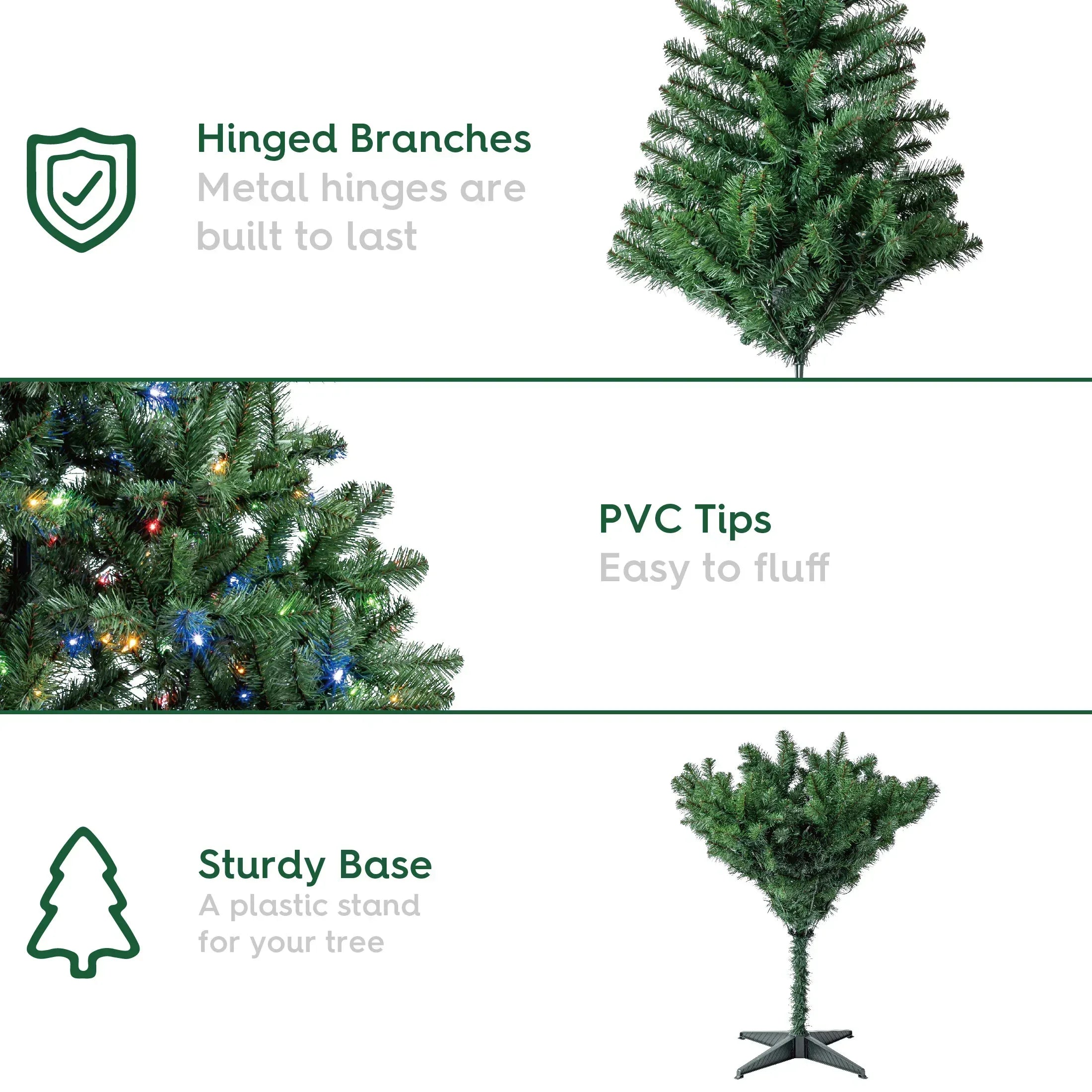 6.5 ft Pre-Lit Madison Pine Artificial Christmas Tree with 250 Color-Changing LED Lights and Stand, by Holiday Time