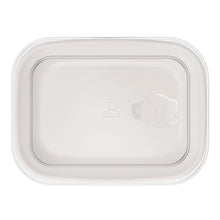 Clear vented lid for stoneware bake and store container with silicone handle