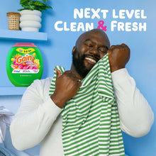 Gain Happy detergent container and Super flings pack shown together