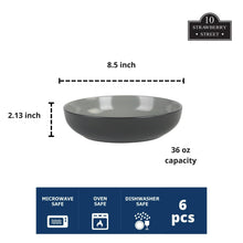 Two-tone coupe dinner bowl, 8.5 in, 36 oz; set of 6