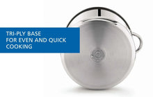 Stainless steel stock pot bottom view