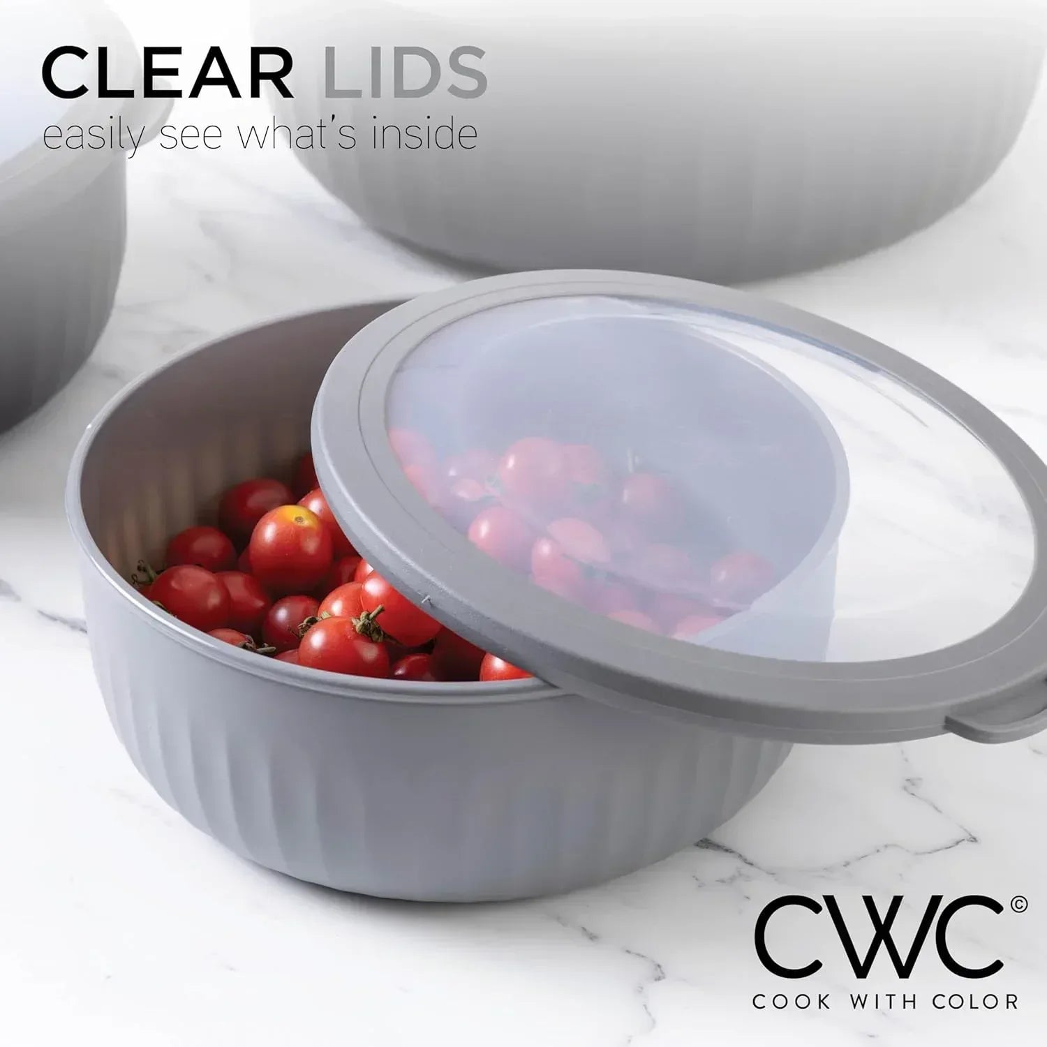 COOK WITH COLOR Meal Prep Containers Wide Mixing Bowls Food Storage Containers with Lids