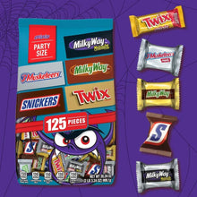 Chocolate candy assortment minis bag with separate mini bars shown at right side