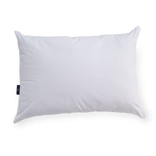 White cooling pillow with Serta tag and subtle textured cover
