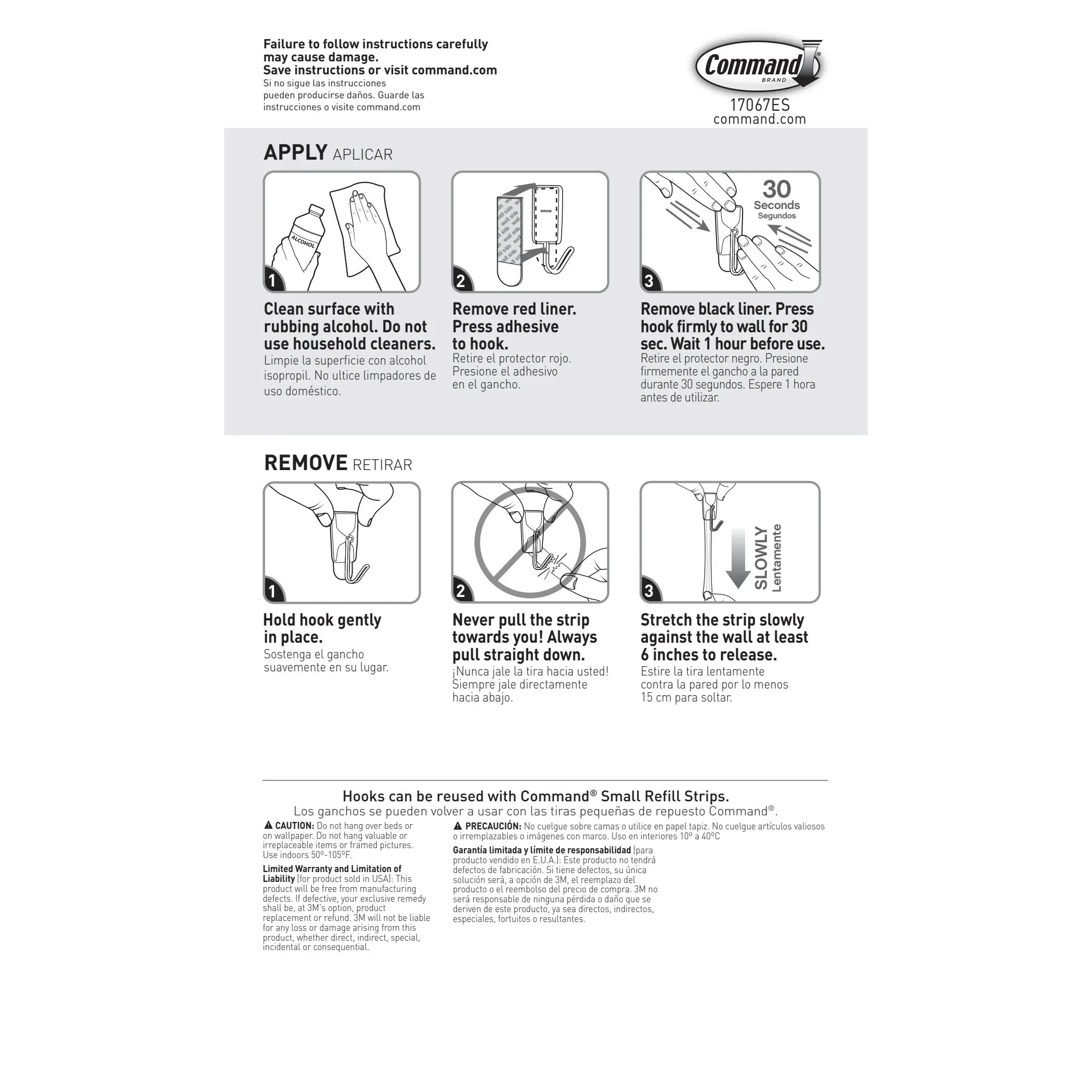 Command Small Wire Toggle Hooks, White, Damage Free Organizing, 3 Hooks and 4 Strips