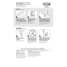Hook removal instructions diagrams with numbered application and reapply steps