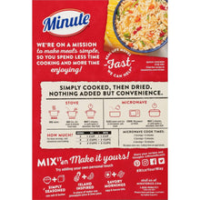 Minute white rice box back with cooking instructions and mix it, make it yours