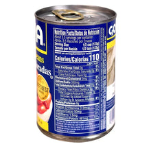 GOYA red kidney beans can with nutrition facts panel on blue label