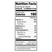 Salted whole cashews nutrition facts panel with calories and daily values