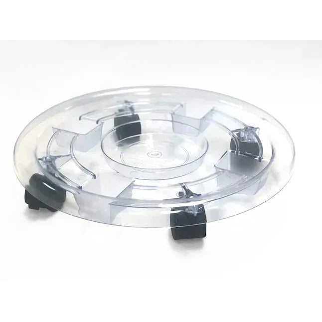 Style Selections 12-in L x 12-in D x 3-in H Clear Plant Caddy