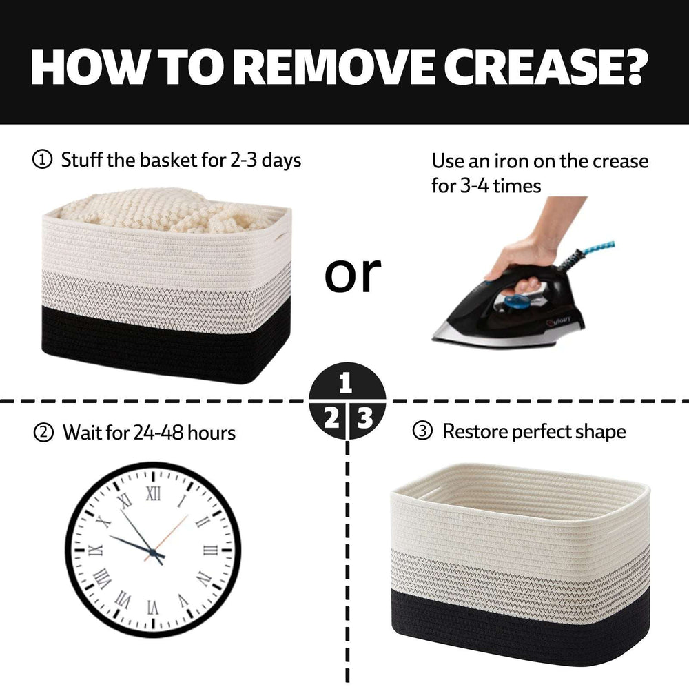 CHERISHGARD Storage Basket, Laundry Basket 3 Pieces, Woven Baskets for Storage for Toys, Towel