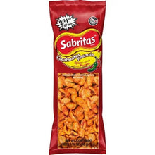 Sabritas cacahuates peanuts snack bag, red with seasoned peanut pieces.
