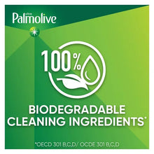 Palmolive box label: 100% biodegradable cleaning ingredients symbol