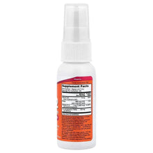 NOW Foods B-12 liposomal spray bottle, orange Supplement Facts label, white cap
