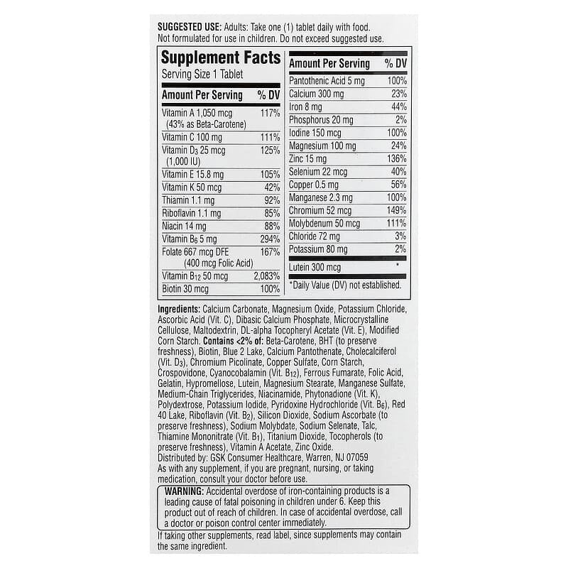 Centrum, Silver Women 50+ Multivitamin, 100 Tablets