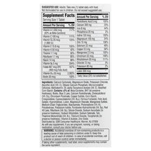 Centrum Silver Women 50+ supplement facts panel on bottle back, dosage and ingredients
