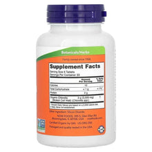 Organic chlorella bottle back label with Supplement Facts panel and purple cap