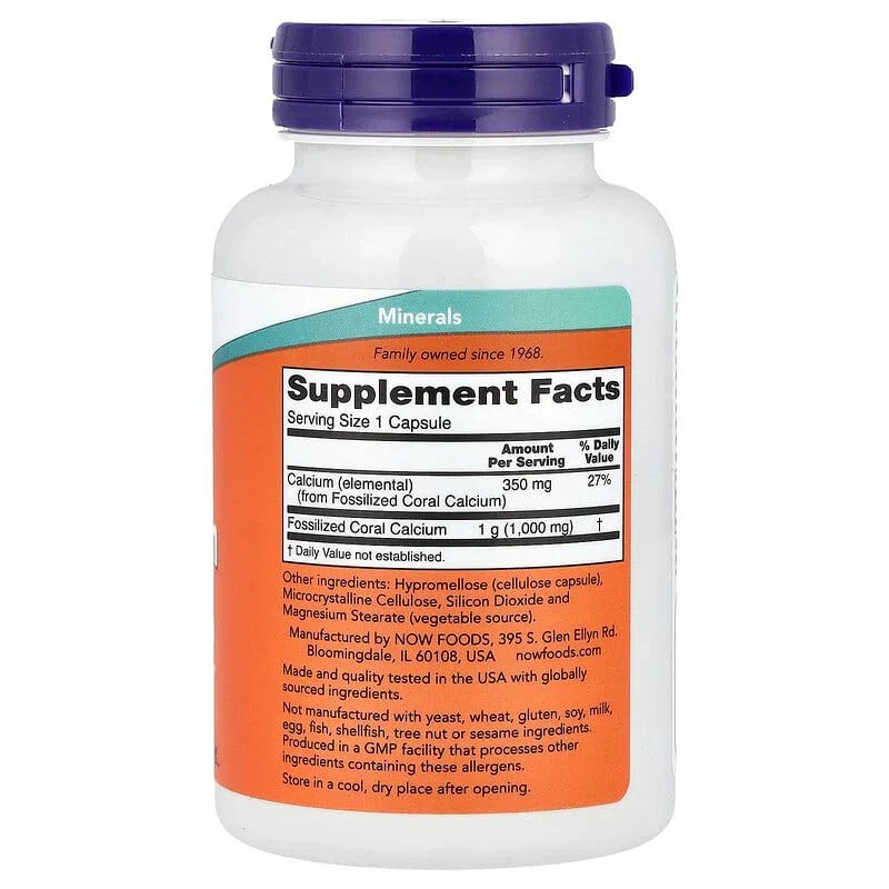 NOW Foods, Coral Calcium, 350 mg, Capsules
