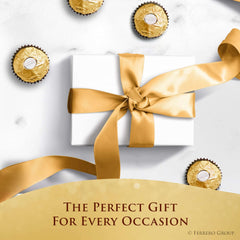 Ferrero Rocher Gourmet Hazelnut Milk Chocolate Gift Box, 12 Individually Wrapped Chocolates, 5.3 oz
