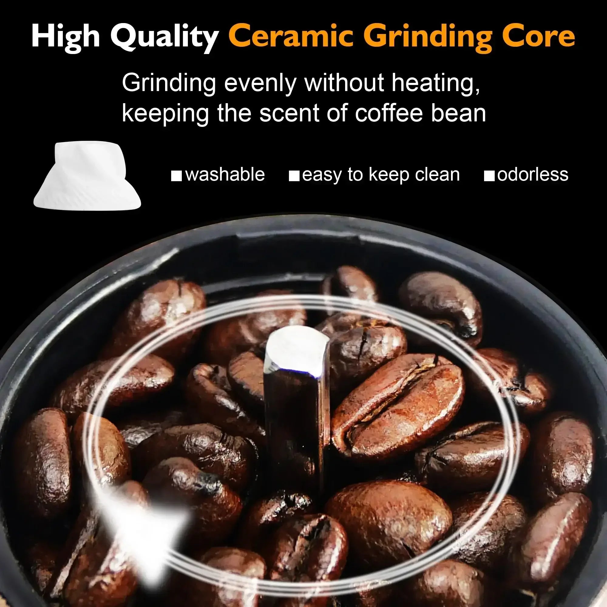 AGCAN Manual Coffee Grinder Portable Coffee Bean Mill Grinders with Ceramic Burr, 304 Stainless Steel Hand Crank - Fine Coarse Adjustable - for Outdoor, Travel, Espresso - USA MEGA SHOP