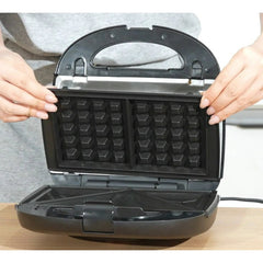 Mainstays 2 Slice Removable Plates Waffle and Sandwich Maker, Ceramic Nonstick, 750 Watts