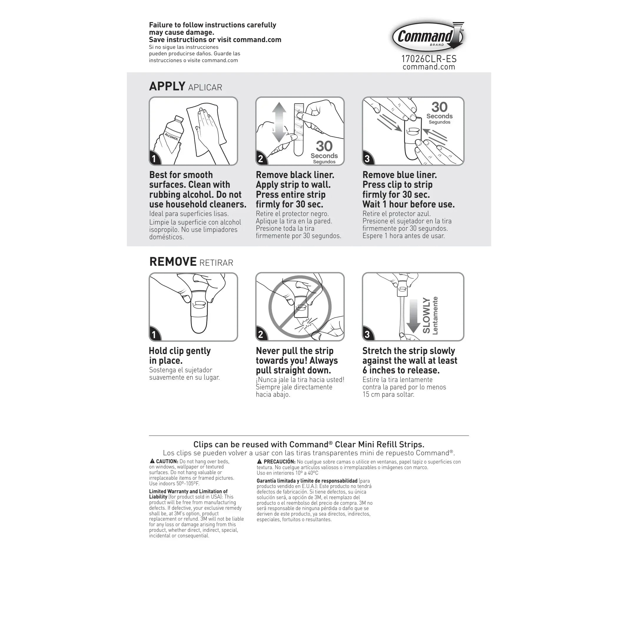 Command Decorating Clips, Clear, 20 Wall Hooks