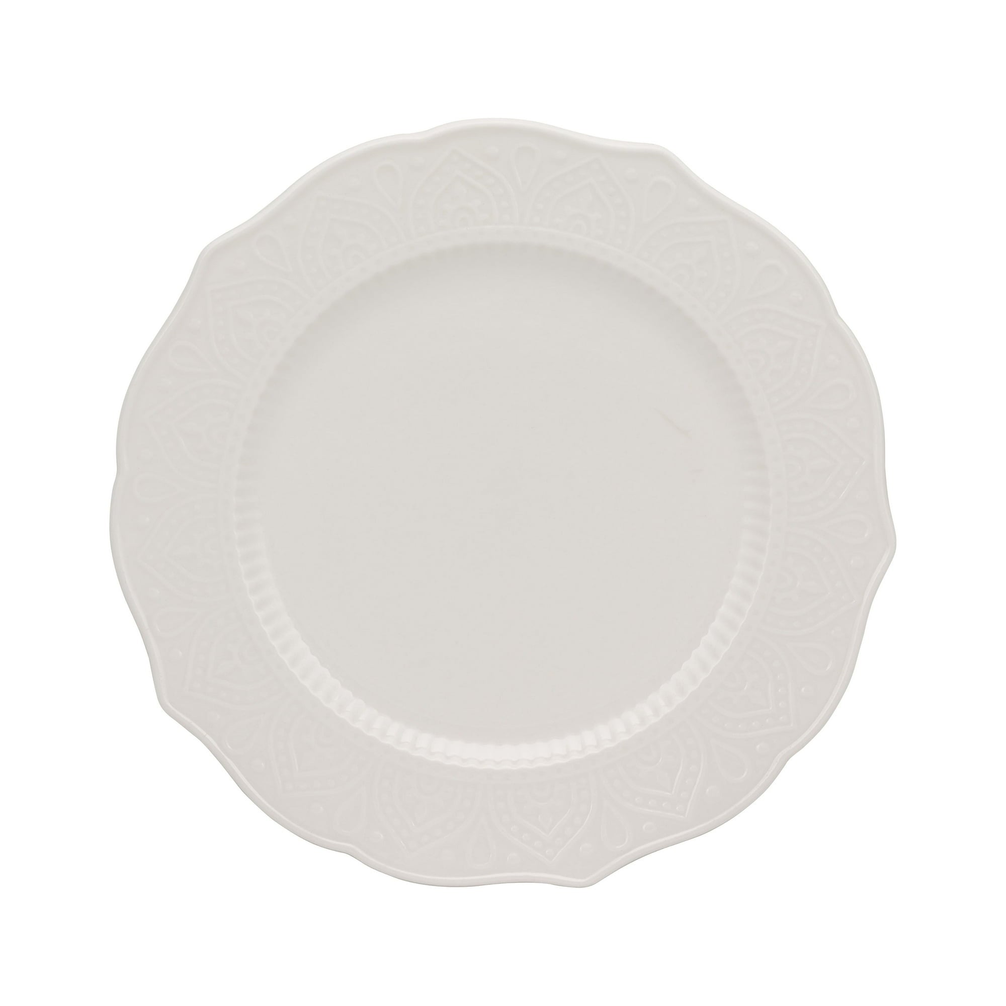 10 Strawberry Street Dahlia Porcelain 7.75" Side Plate, Set of 6, White