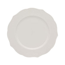 White porcelain side plate with embossed floral rim design
