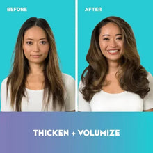 Before-and-after hair volume comparison for two women