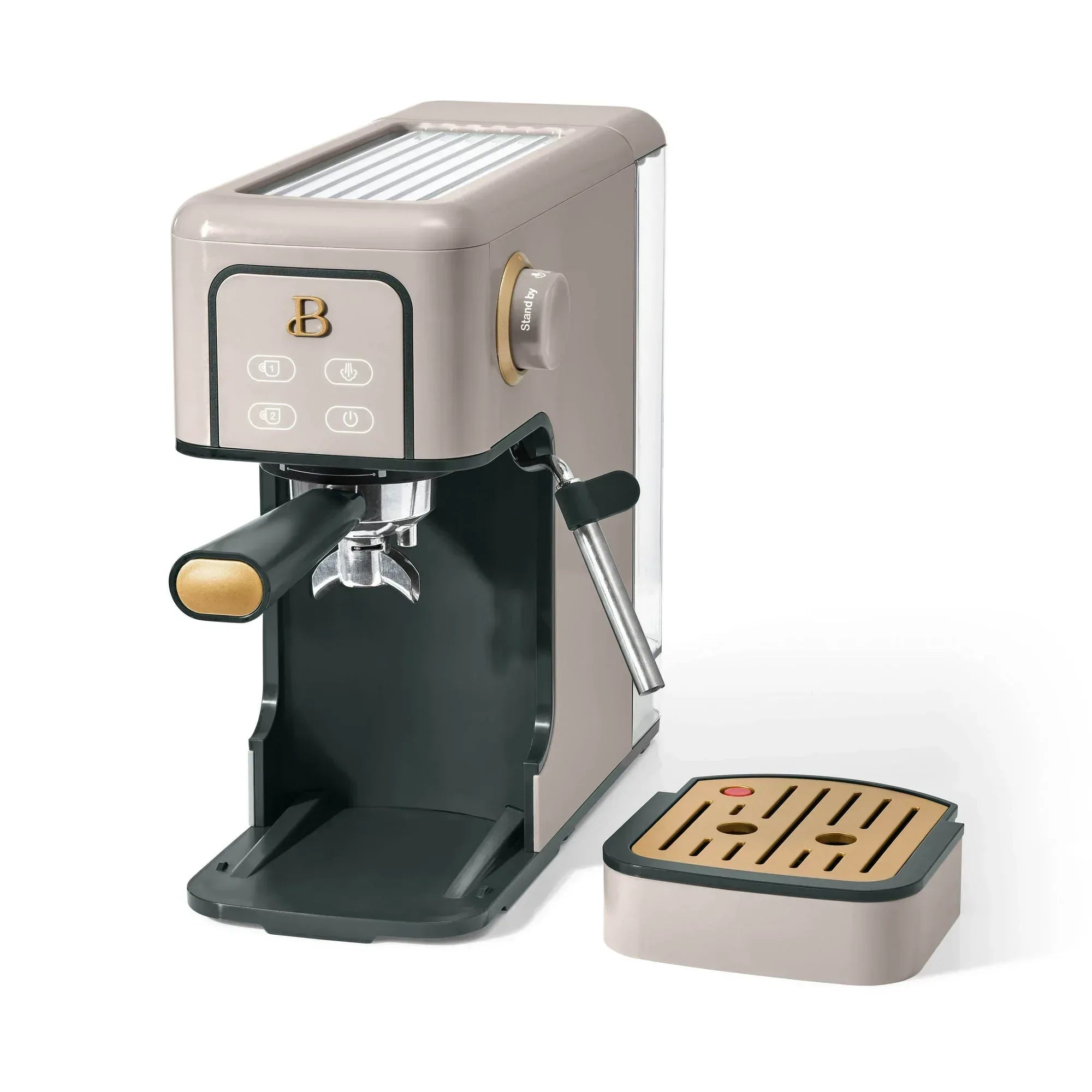 Beautiful Slim Espresso Machine with 20-Bar Pressure, White Icing by Drew Barrymore