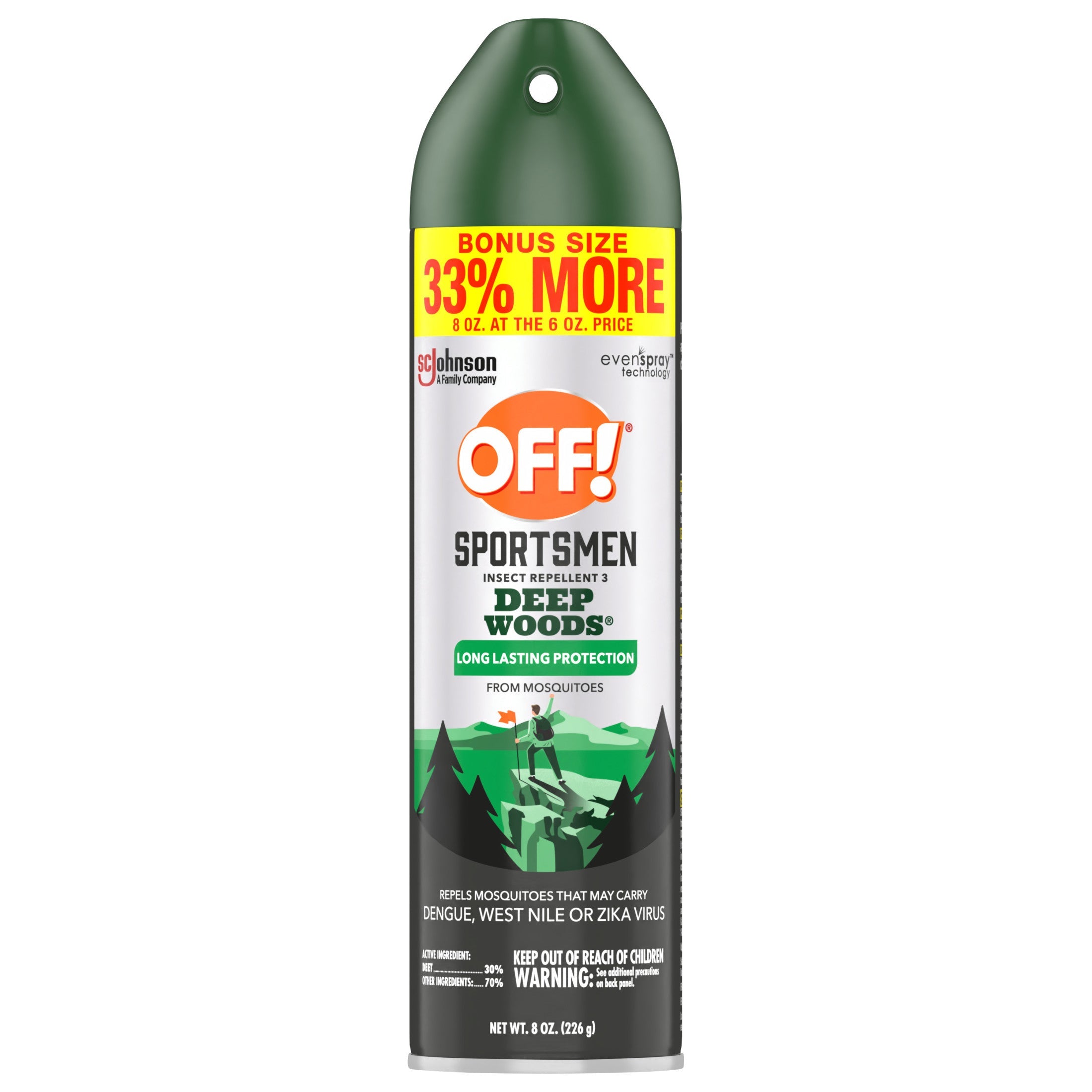 OFF! Sportsmen Deep Woods Insect Repellent 3, Sweat Resistant Mosquito & Bug Spray, 8 oz