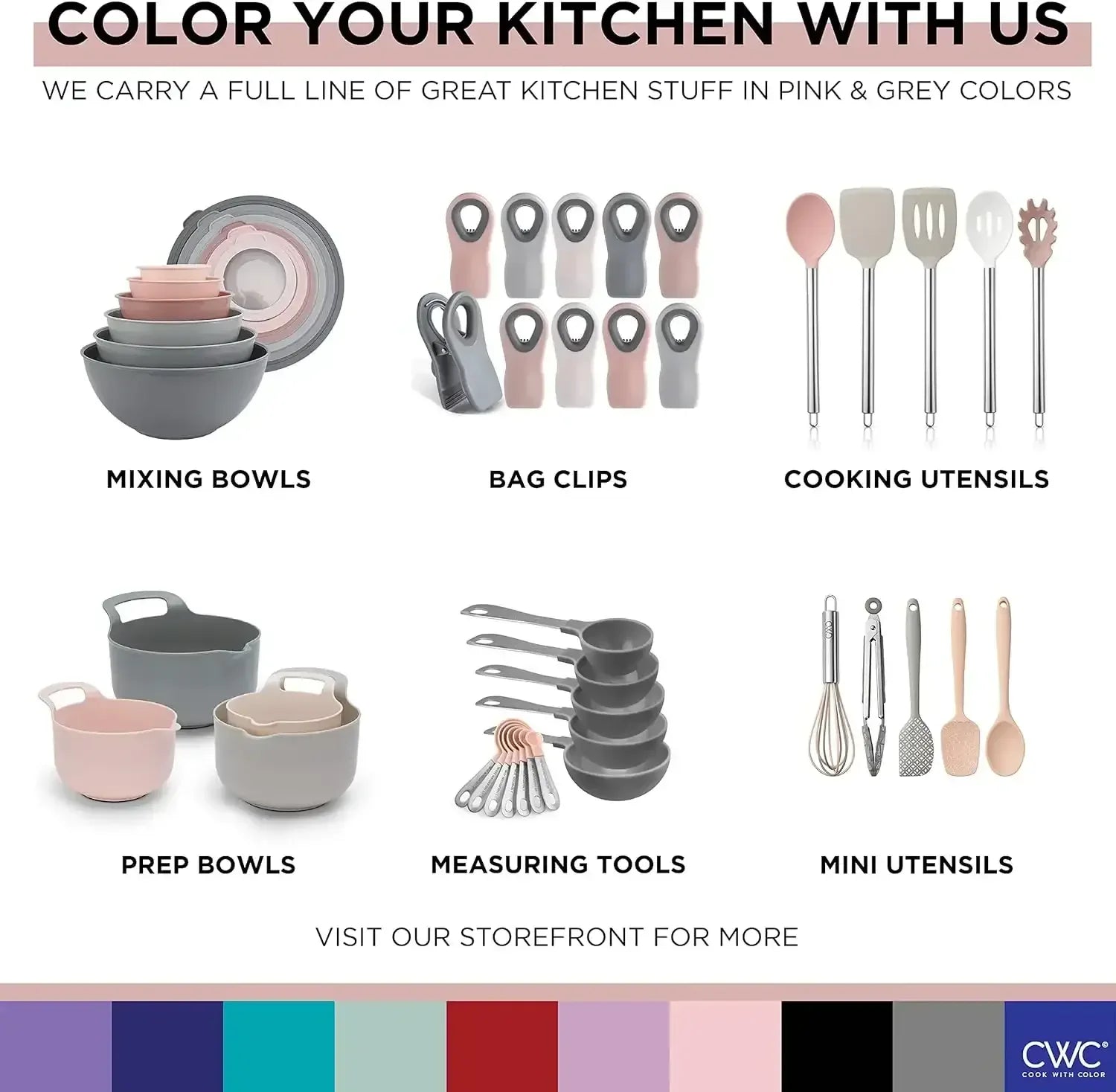 COOK WITH COLOR Meal Prep Containers Wide Mixing Bowls Food Storage Containers with Lid - USA MEGA SHOP
