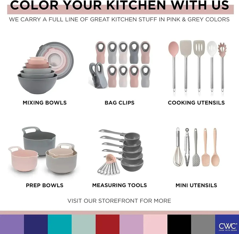COOK WITH COLOR Meal Prep Containers Wide Mixing Bowls Food Storage Containers with Lid - USA MEGA SHOP