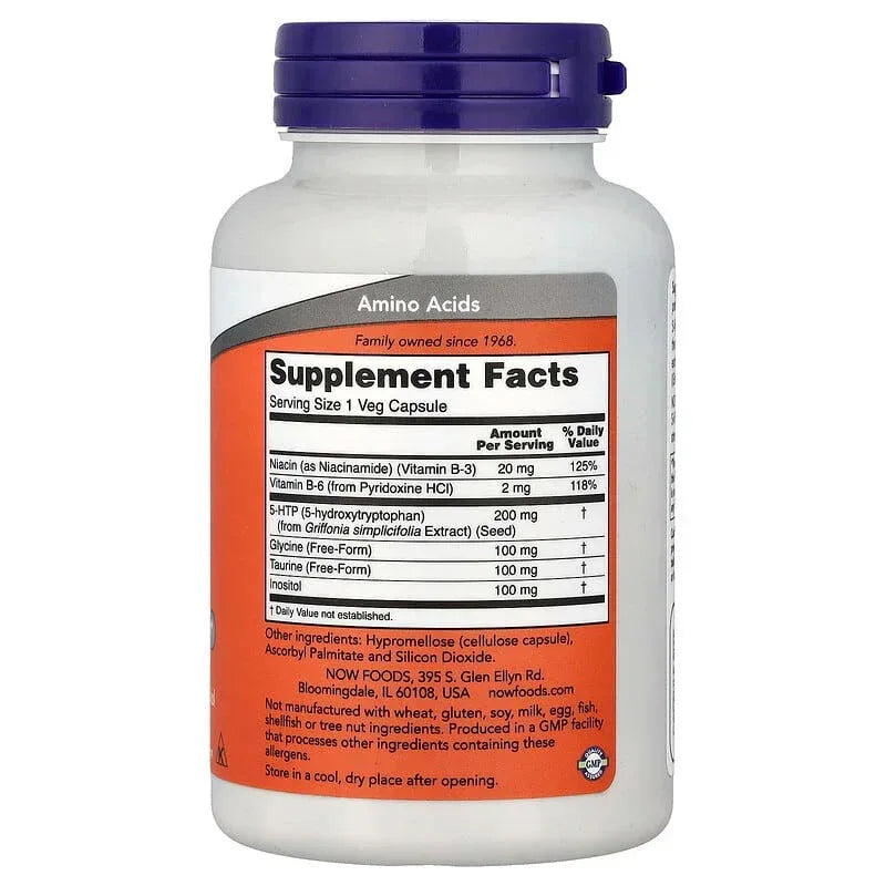 NOW Foods, 5-HTP With Glycine, Taurine & Inositol, Veg Capsules